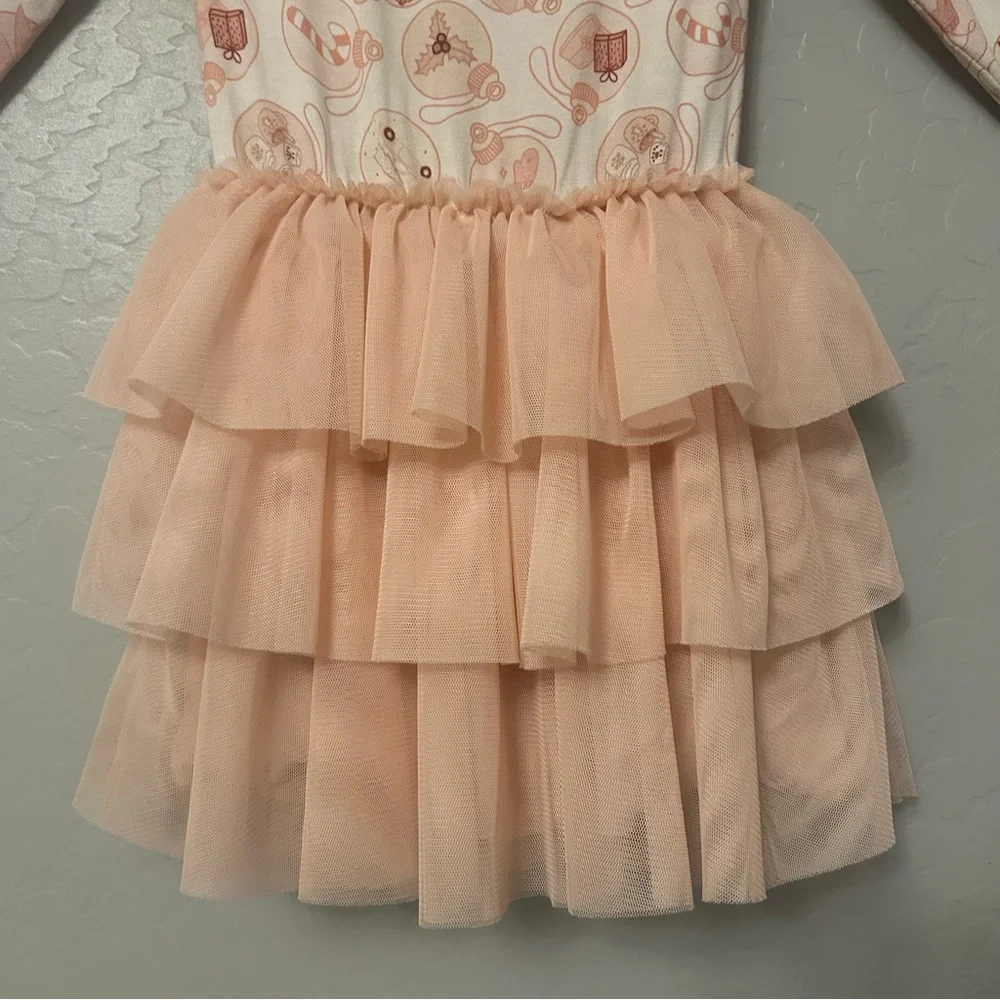 In My Jammers blush ornament christmas tiered tutu bamboo dress size 3T